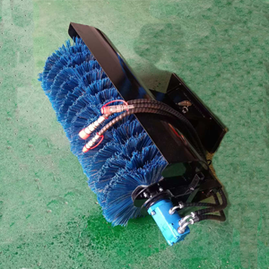 mini skid steer loader with road sweeper